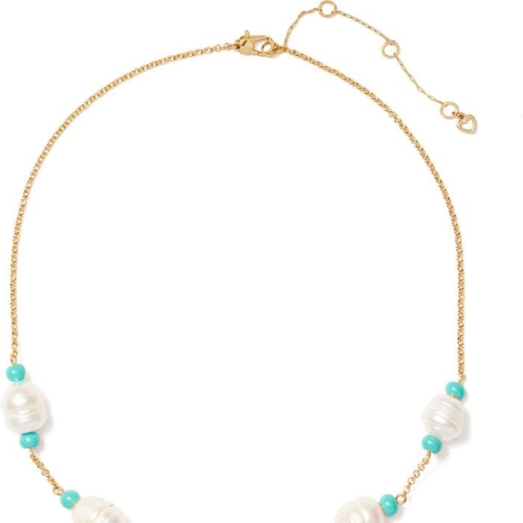 NEW Kate Spade Pearl & Bead Station Chain Necklace - Picture 2 of 8